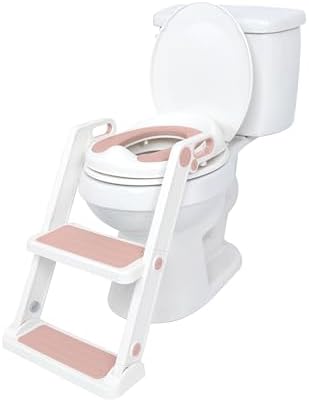 Nuby Step Ladder Сиденье для унитаза для малышей — Универсальное детское сиденье для приучения к горшку с лестницей для малышей от 18 месяцев — Розовый NUBY