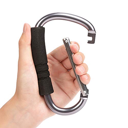 Stroller Hooks by Baby，2 Pack Convenient Organizer Hook Bag Clips to Diaper Bags Clothing,Purses,Groceries,Great Hook Set for Mommy When Walking or Shopping(Black) Funbliss