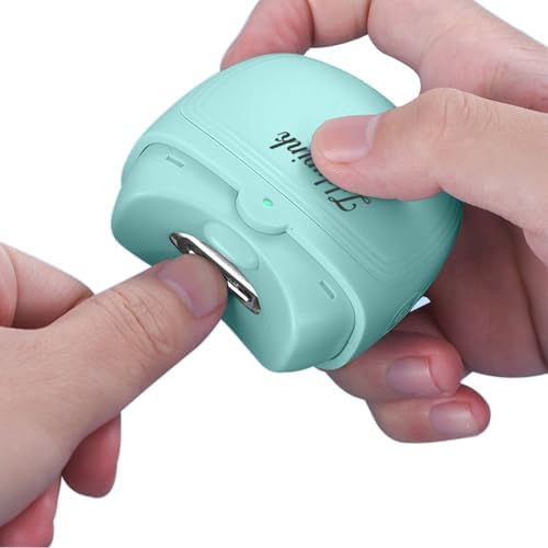 ZLDYPINK Автоматическая электрическая машинка для стрижки ногтей с подсветкой и 2 скоростями, безопасный триммер для ногтей с перезаряжаемой USB-зарядкой и хранилищем остатков ногтей для детей, детей, взрослых и пожилых людей (белый) ZLDYPINK