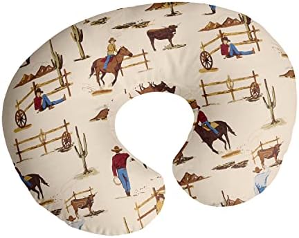 Чехол для подушки Sweet Jojo Designs Wild West Cowboy, наволочка для грудного вскармливания для новорожденного из бутылочки или грудного вскармливания (подушка в комплект не входит) — красный, синий, коричневый, Western Southern Country Horse Sweet Jojo Designs