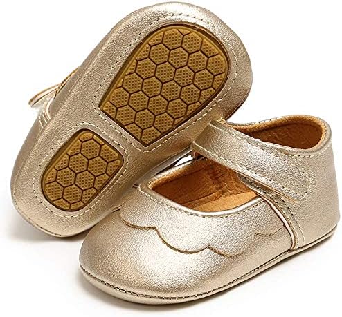 LAFEGEN Baby Girls Mary Jane Flats with Bownot Non Slip Soft Sole PU Leather Newborn Infant Toddler First Walker Cirb Dress Shoes LAFEGEN