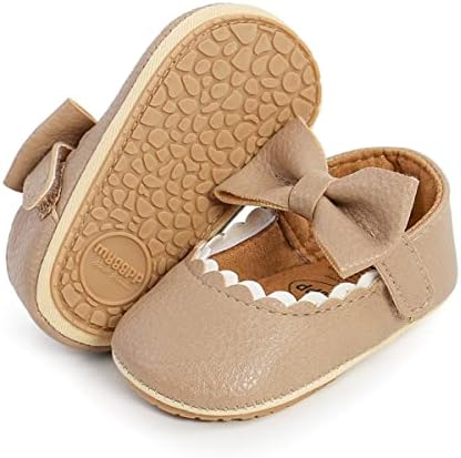 LAFEGEN Baby Girls Mary Jane Flats with Bownot Non Slip Soft Sole PU Leather Newborn Infant Toddler First Walker Cirb Dress Shoes LAFEGEN