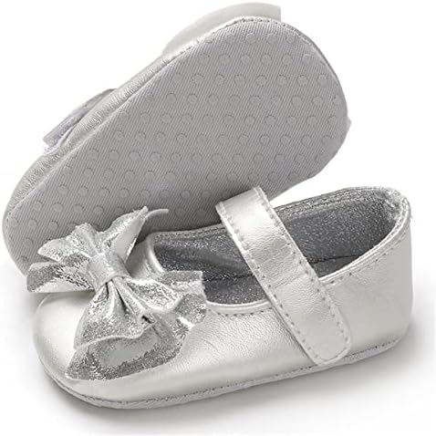 LAFEGEN Baby Girls Mary Jane Flats with Bownot Non Slip Soft Sole PU Leather Newborn Infant Toddler First Walker Cirb Dress Shoes LAFEGEN