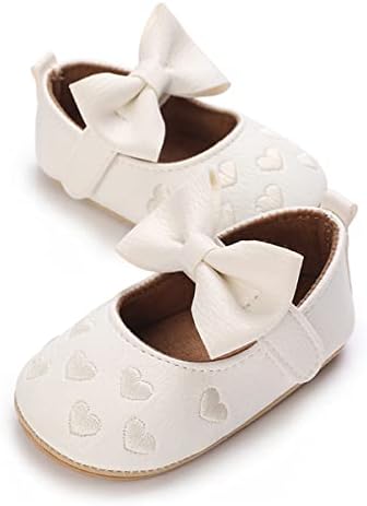 LAFEGEN Baby Girls Mary Jane Flats with Bownot Non Slip Soft Sole PU Leather Newborn Infant Toddler First Walker Cirb Dress Shoes LAFEGEN