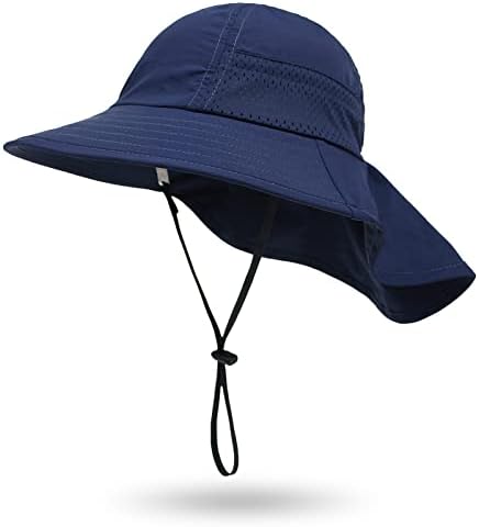 Muryobao/детская шляпа от солнца для девочек и мальчиков, летние защитные шапки с защитой UPF 50+, с широкими полями и клапаном, пляжные шапки для игр, возраст 1–7 лет Muryobao
