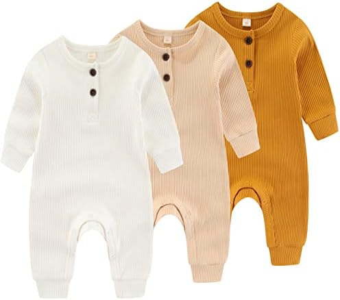 Цельный комбинезон для новорожденных мальчиков и девочек с манжетами варежки, комплект из 3 комплектов, комбинезон с длинными рукавами и пуговицами, нарядная одежда IADOER