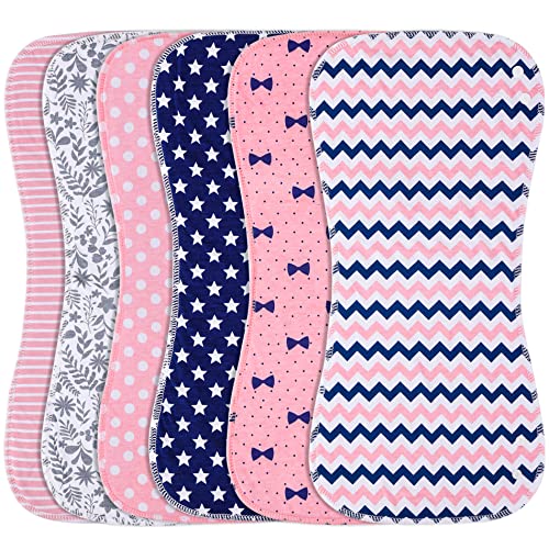 Baby Burp Cloths & Baby Bibs 2-in-1 Design Large Size 3 Layers Thicken 100% Cotton Super Absorbent and Soft Baby Spit Up Burping Rags Baby Burp Cloth Set for Boys and Girls 12 Pack Benoxine