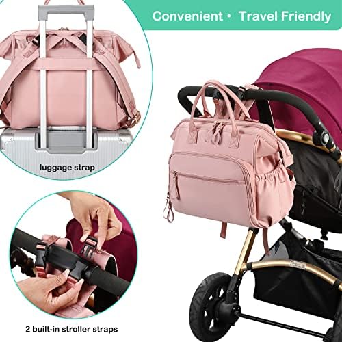 Convertible Diaper Bag Tote, Water-Resistant Diaper Backpack with Anti-theft Pockets and Stroller Clips LORADI