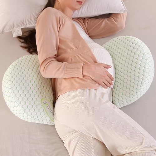 Подушка для беременных WQU для сна, подушка для беременных на танкетке для беременных, подушка для беременных, поддерживающая спину, бедра, ноги, живот, съемный и регулируемый чехол на подушку из воздушной сетки WQU