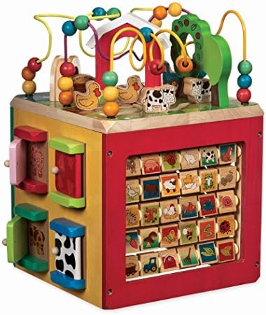 Battat – Деревянный кубик активности – Городской центр активности – Развивающие игрушки – Деревянные игрушки для малышей и детей – 1 год + Battat