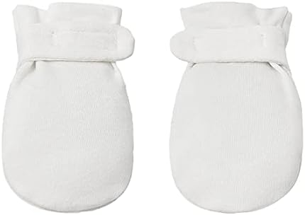 Newborn Baby No Scratch Mittens Stay On, 100% Cotton Breathable, Adjustable Infant Gloves for Baby Boys Girls Mittens Reyow