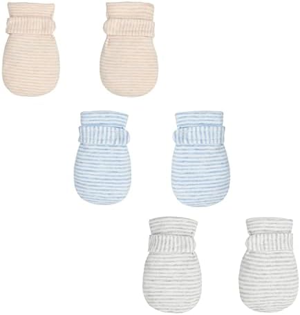 Newborn Baby No Scratch Mittens Stay On, 100% Cotton Breathable, Adjustable Infant Gloves for Baby Boys Girls Mittens Reyow