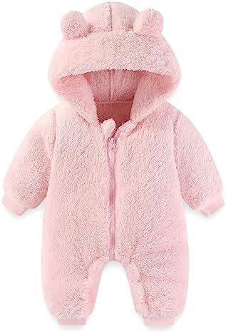 AiWMGL комбинезон-комбинезон с медведем для новорожденных, флисовый комбинезон для девочек и мальчиков, зимний зимний комбинезон с капюшоном, одежда AiWMGL