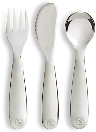 Набор посуды Munchkin® Polish™ из нержавеющей стали для малышей, вилка, нож и ложка, 3 предмета Munchkin