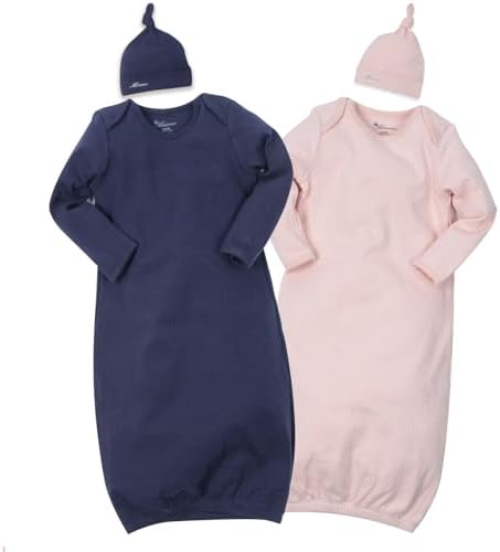 Minicoco, унисекс для новорожденных, пижама с героями мультфильмов для маленьких мальчиков и девочек, ночная рубашка с длинными рукавами, пижамы с шапочками, 0-3/0-6 месяцев Minicoco