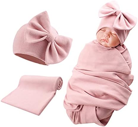 Шапка для новорожденных девочек, хлопковая детская шапочка с бантом, весенние детские шапки для девочек 0-6 месяцев Bamery