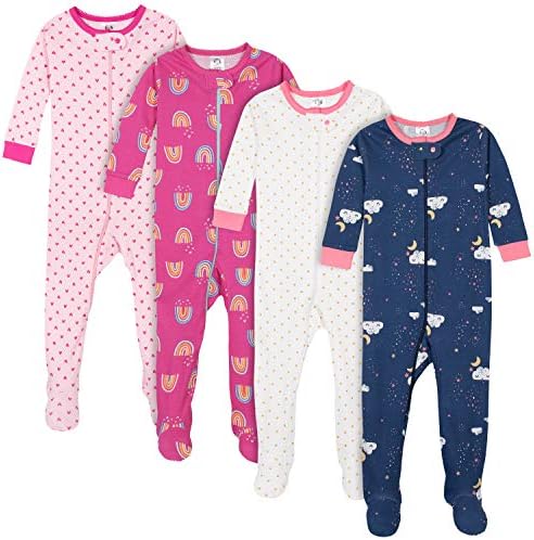 Gerber Baby-Girls 4-Pack Footed Pajamas GERBER