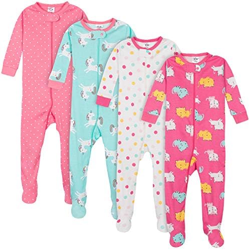 Gerber Baby-Girls 4-Pack Footed Pajamas GERBER