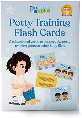 Potette Plus Приучение к горшку Флэш-карточки с американским языком жестов — 9 обучающих карточек для поддержки процесса приучения к горшку с использованием жестов ребенка Kalencom
