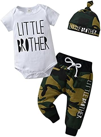 KuKitty Одежда для новорожденных мальчиков, комбинезон с длинными рукавами + штаны + шапка, комплект одежды из 3 предметов KuKitty