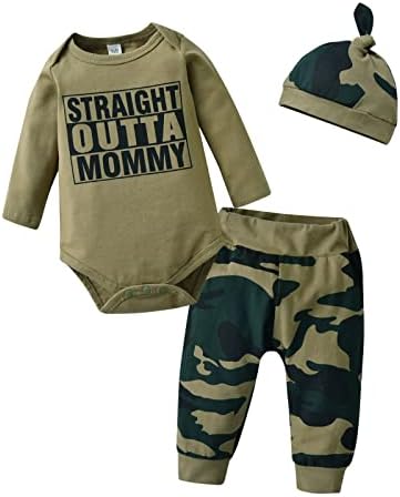 KuKitty Одежда для новорожденных мальчиков, комбинезон с длинными рукавами + штаны + шапка, комплект одежды из 3 предметов KuKitty
