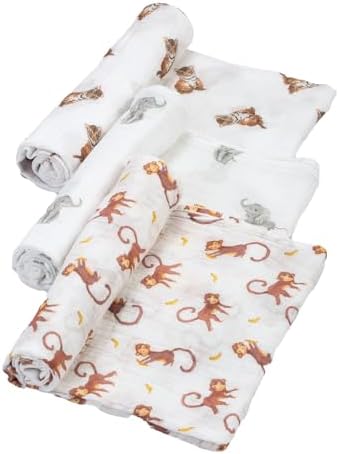 LollyBanks Swaddle Blanket | 100% Muslin Cotton | Gender Neutral Newborn and Baby Nursery Essentials for Girls and Boys, Registry | Cowboy Boot Print LollyBanks