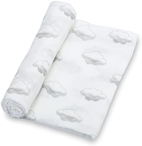 LollyBanks Muslin Swaddle Blanket | 100% Cotton | Newborn and Infant Blanket | Large 47 x 47 inches for Girls | Light Weight and Breathable |Snowflakes Prints LollyBanks