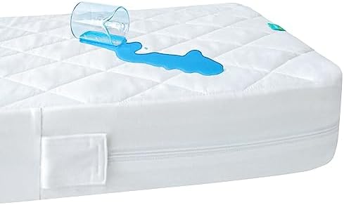 Защитный чехол для матраса для кроватки на молнии — водонепроницаемый чехол для матраса для кроватки, дышащий и впитывающий, полностью закрытый с 6 сторон чехол для матраса для кроватки. Biloban