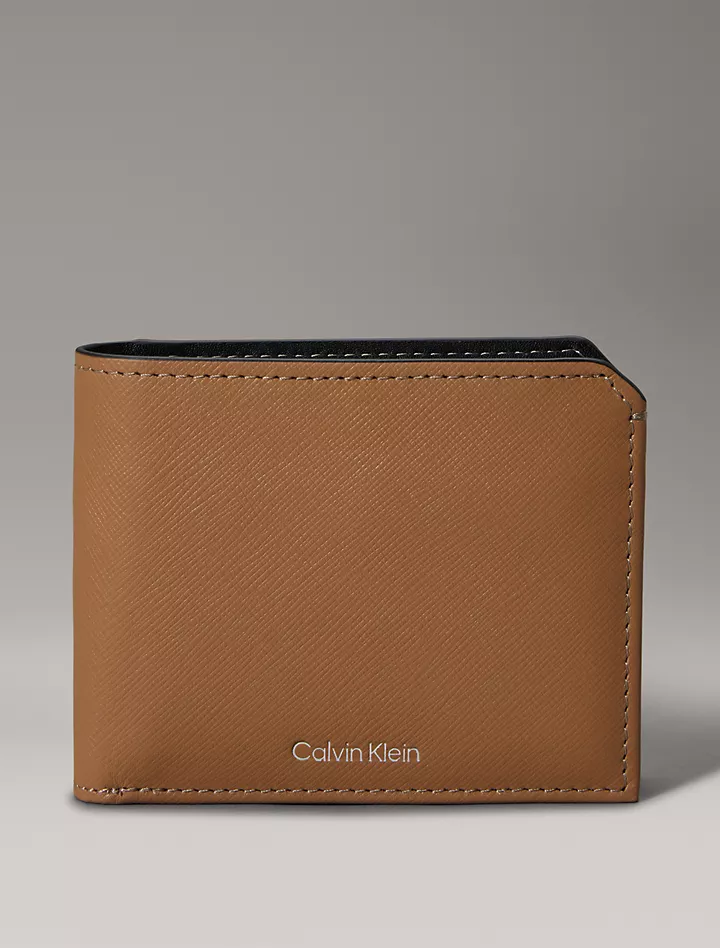 Двойной кошелек для визиток из сафьяновой кожи Calvin Klein