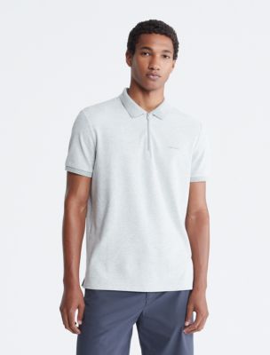 Рубашка поло на молнии из технического пике Calvin Klein
