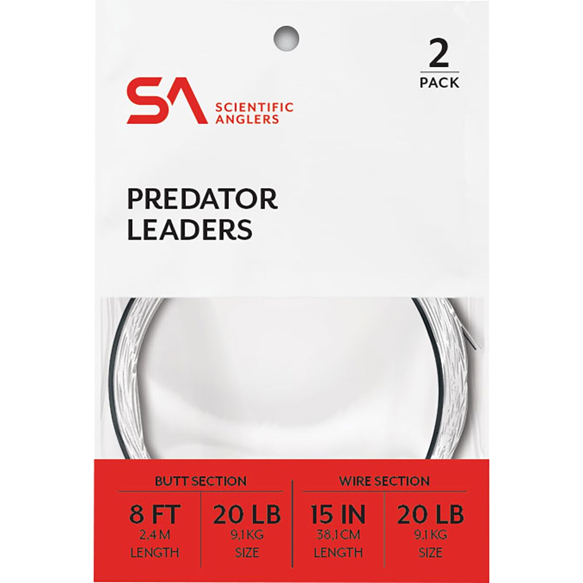 Экипировка для рыбалки Scientific Anglers Predator Tapered Leader W/15in Wire Tippet Scientific Anglers