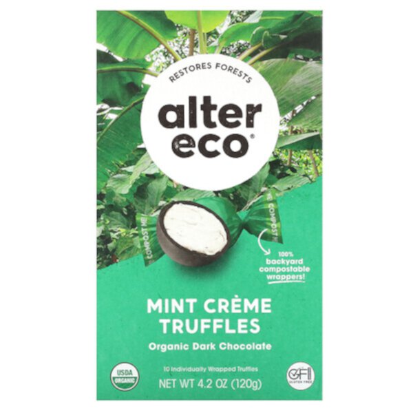 Organic Mint Creme Truffles, Dark Chocolate, 4.2 oz (120 g) Alter Eco