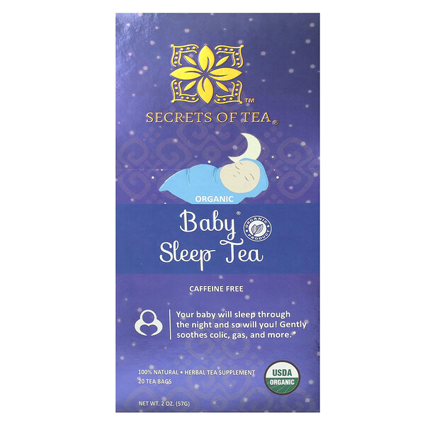 Organic Baby Sleep Tea, Caffeine Free, 20 Tea Bags, 2 oz (57 g) Secrets Of Tea