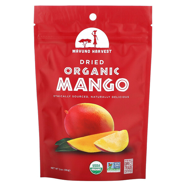 Organic Dried Mango, 2 oz (56 g) Mavuno Harvest