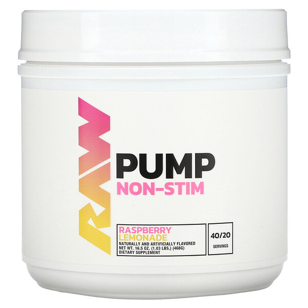 Pump, Non-Stim, Raspberry Lemonade, 1.03 lbs (468 g) Raw Nutrition