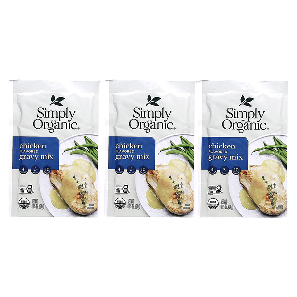 Chicken Gravy Mix, 3 Pack, 0.85 oz (24 g) Each Simply Organic