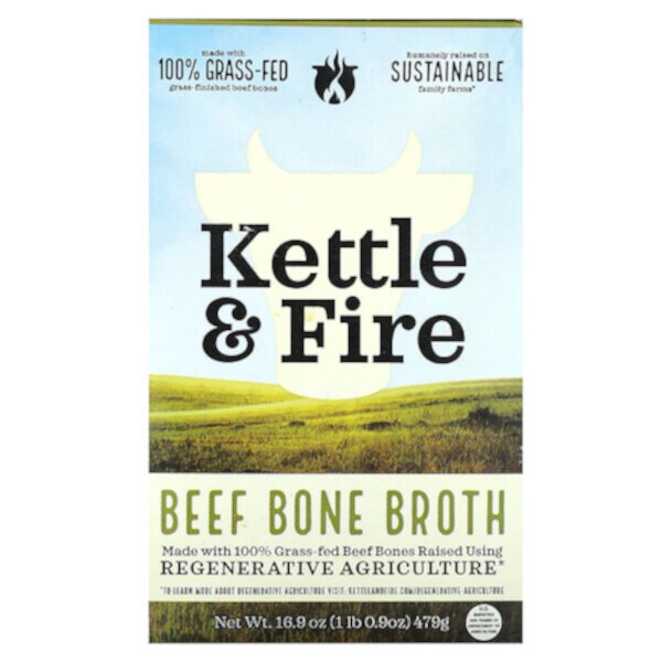 Beef Bone Broth, 16.9 oz (479 g) Kettle & Fire