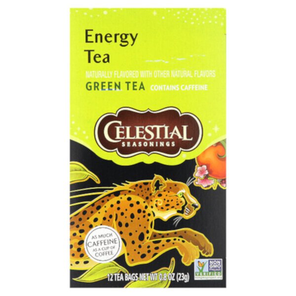 Energy Tea, Green Tea, 12 Tea Bags, 0.8 oz (23 g) Each Celestial Seasonings