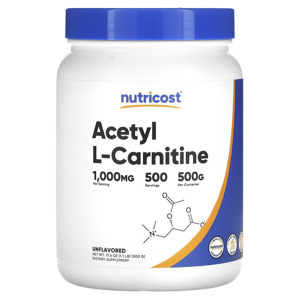 Ацетил L-Карнитин, без вкуса - 500 г - Nutricost Nutricost
