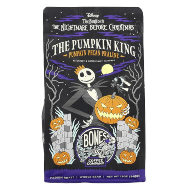 The Pumpkin King, Pumpkin Pecan Praline, Whole Bean, Medium Roast, 12 oz (340 g) Bones Coffee Company