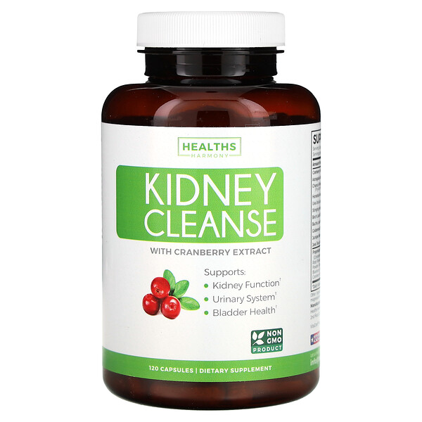 Kidney Cleanse With Cranberry Extract, 120 Capsules (Капсулы) Healths Harmony