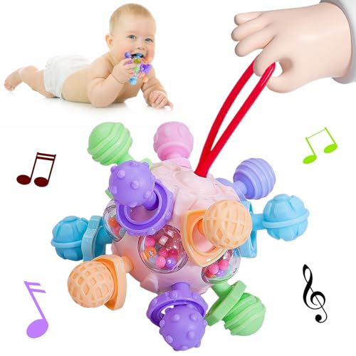 Детские игрушки для прорезывания зубов на 0-3-6-12 месяцев, сенсорные прорезыватели Монтессори, игрушки для детей 0, 3, 4, 6, 9, 12, 18 месяцев, погремушки для новорожденных, развивающие игрушки, подарки для мальчиков и девочек от 1 до 2 лет, без BPA Fateort