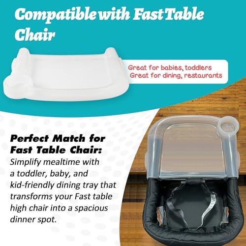Детский обеденный поднос, совместимый со стулом Fast Table и силиконовыми салфетками с карманами для сбора еды LuQiBabe