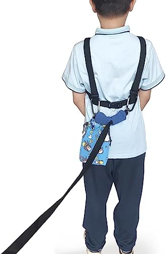 Walking Harness for Older Children with Quick Grab Handle and Adjustable Tether for Autism Special Needs ADHD Safety Teens Harness with Pouch Removable Autism Awareness Puzzle Welsoon