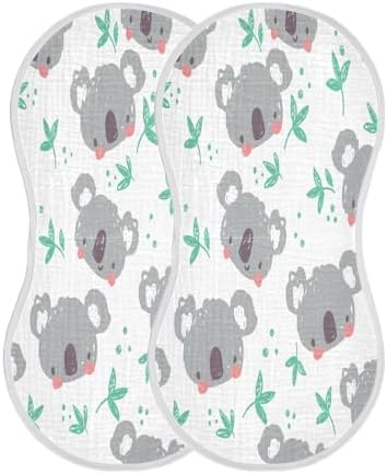 Тряпки для отрыжки Cute Koala Baby, очень мягкие и впитывающие тряпки, хлопковая одежда для отрыжки, детские мочалки для новорожденных мальчиков и девочек — 2 шт. Kigai