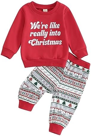 TheFound Рождественский наряд для маленьких мальчиков и девочек, рождественский осенне-зимний пуловер, свитшот, теплые штаны, рождественская одежда для новорожденных и малышей TheFound