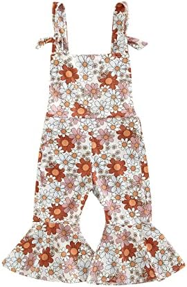 ROLZMOR Kids Toddler Baby Girl Game Day Outfits Sleeveless Jumpsuit Football Overall Romper Bell Bottoms Suspender Pants ROLZMOR