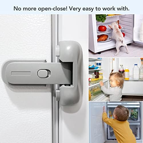 Freezer Door Latches to Keep Closed, Also for Fridge Lock for Kids, 1 Pack, Space Gray by Moonybaby Moonybaby