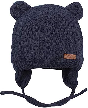 Зимняя шапка-бини для малышей BAVST с милым медведем, теплая вязаная шапка для маленьких девочек и мальчиков, От 0 до 2 лет BAVST