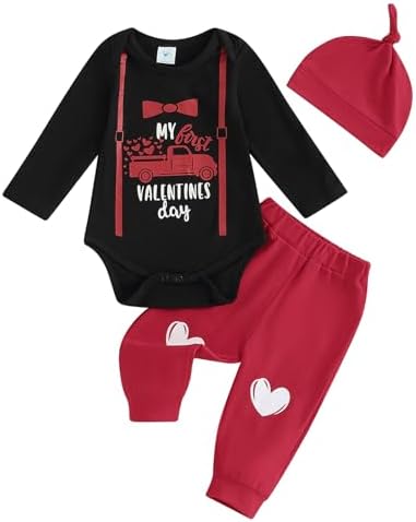 Bonangber для маленьких мальчиков, наряд на День святого Валентина, толстовка с длинными рукавами и буквами, комплект штанов для бега, комплект одежды для первого дня Святого Валентина Bonangber
